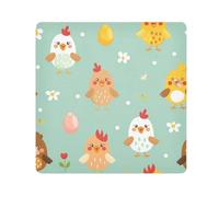 Cute Hen with Egg Camera Wrap Cloth, Squares Magic Self-Adhesive Cloth for Lens Camera Anti-Scratch Lens Protector Makeup Wrap Cloth Bag 17.7" x 17.7"