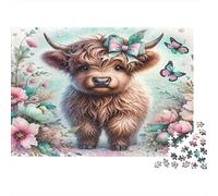Cute Highland Calf Family Puzzles 1000 Pieces with High Definition Print Centenary Jigsaws for A Sustainable Hobby As Wall Art Puzzle 52x38cm/1000pcs