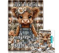 Cute Highland Cow 1000 Piece Jigsaw Puzzle for Adults Teens,Educational Games Home Decoration Deal As Gifts for The Whole Family (75x50cm)