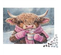 Cute Highland Cow 1000 Piece Jigsaw Puzzles for Adults in Vibrant Colours Colourful Jigsaws As An Aesthetic Jigsaw Puzzle for Home Decor Puzzle 70x50cm/1000pcs