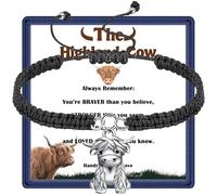 Cute Highland Cow Bracelet for Women, Highland Cow Lovers Gift, Highland Cow Jewelry Gift for Birthday Christmas, Adjustable, Metal, no gemstone