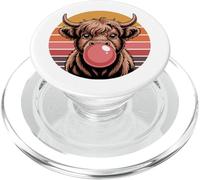 Cute Highland Cow Bubble Gum Vintage Style PopSockets PopGrip for MagSafe