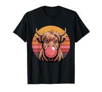 Cute Highland Cow Bubble Gum Vintage Style T-Shirt