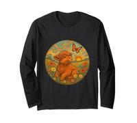 Cute Highland Cow Chasing A Butterfly Long Sleeve T-Shirt