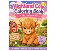 Cute Highland Cow Coloring Book for all ages, kids to adults!