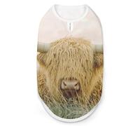 Cute Highland Cow Dog Shirt for Dogs & Cats Soft Breathable Pet Vest T Shirt Lightweight Dog Tank Top 2XL