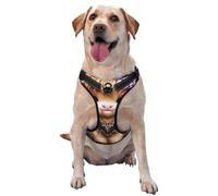 Cute Highland Cow Flower No Pull Dog Harness Adjustable Reflective Oxford Easy Control Medium Large Dog Harness