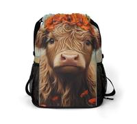 Cute Highland Cow Gym Drawstring Bag with Shoe Compartment