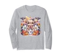 Cute Highland Cow Halloween Ghosts Pumpkins Long Sleeve T-Shirt