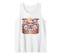 Cute Highland Cow Halloween Ghosts Pumpkins Tank Top