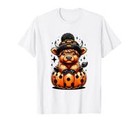 Cute Highland Cow Halloween With Pumpkin Spooky Season Funny T-Shirt
