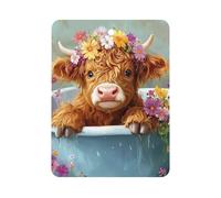 Cute Highland Cow In Bath Car Air Freshener Aromatherapy Tablets Hanging Scented Cards for Rooms Bathrooms Wardrobe Square