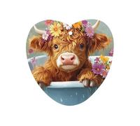 Cute Highland Cow In Bath Car Air Freshener Aromatherapy Tablets Hanging Scented Cards for Rooms Bathrooms Wardrobe Love form