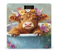 Cute Highland Cow In Bath Digital Weighing Weight Scale with Lighted LED Display for Bathroom Home Office