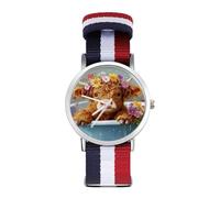 Cute Highland Cow in Bath Wrist Watches Nylon Braided Strap Non-Scale Work Casual Watch
