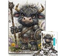 Cute Highland Cow Jigsaw Puzzles for Teenagers 1000 Piece Puzzle,family Fun Games Is Ideal As A Gift for The Whole Family 38x26cm