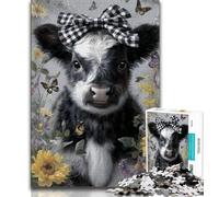 Cute Highland Cow Jigsaws 1000 Pieces for Teenagers,for Educational Game Challenge Toy for Is Ideal As A Gift for The Whole Family (75x50cm)