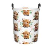 Cute Highland Cow Laundry Basket Hamper Large Kids Storage Basket Toy Organizer Bins For College Dorms, Boys Girls Baby Bedroom,Bathroom