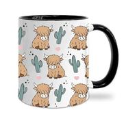 Cute Highland Cow Mug, Exquisite Animal Patterns Coffee Cup, Double Sided Printed Durable Ceramic Cup, Funny Mugs for Tea & Coffee, Perfect Highland Cow Gifts for Animal Lovers