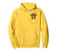 Cute Highland Cow Pocket Pal Funny Baby Highland Cow Farm Pullover Hoodie