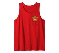 Cute Highland Cow Pocket Pal Funny Baby Highland Cow Farm Tank Top