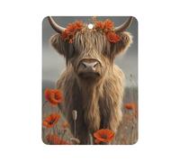 Cute Highland Cow Printed Car Air Fresheners Long Lasting Hanging Ocean Scented Cards Tablets for Closet Bathroom