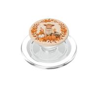 Cute Highland Cow Pumpkin Fall Autumn Cozy Knitted Design PopSockets PopGrip for MagSafe