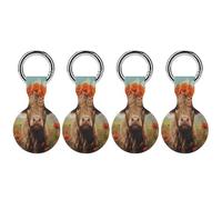 Cute Highland Cow Silicone Protective Case Compatible with Airtag Funny GPS Tracker Accessories for Luggage Pet Collar