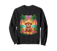 Cute Highland Cow Tropical Vacation Funny Sunglasses Sweatshirt