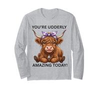 Cute Highland Cow Utterly Amazing Today Cowgirl Long Sleeve T-Shirt