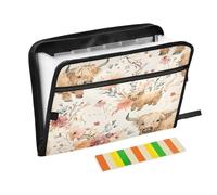 Cute Highland Cows 13 Pocket Expanding File Folder with Labels A4 Papers Document Accordion File Organizer Folder Zipper Closure