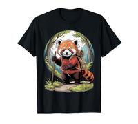 Cute Hiking Red Panda Backpacking Adventure in Nature T-Shirt