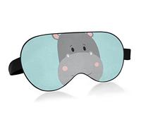Cute Hippo Breathable Sleeping Eyes Mask, Cool Feeling Eye Sleep Cover for Summer Rest, Elastic Contoured Blindfold for Women & Men Travel