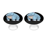 Cute Hippo Cabinet Knobs Stainless Steel Round Drawer Pulls for Wardrob Doorknob