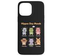 Cute Hippo Day Moods - Funny hippopotamus Emotions Design Case for iPhone 13 Pro Max