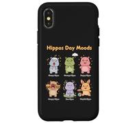 Cute Hippo Day Moods - Funny hippopotamus Emotions Design Case for iPhone X/XS