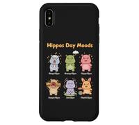 Cute Hippo Day Moods - Funny hippopotamus Emotions Design Case for iPhone XS Max