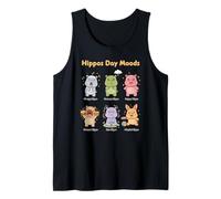 Cute Hippo Day Moods - Funny Hippopotamus Emotions Design Tank Top