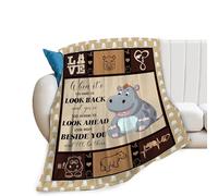 Cute Hippo Decor Throw Blanket - Comfy Plush Flannel Fleece Warm Soft Fluffy Fuzzy Blankets for Bed Sofa Couch - 50"X60" - Gifts for Girls Boys Women Teens Kids