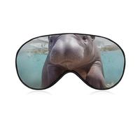 Cute Hippo Eye Mask, Side Sleeping Mask Light Blindfold Sleeping Mask Nose Pad and Elastic Band for Children Women and Men