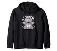 Cute Hippo Hippopotamus Lover Safari Animal Zip Hoodie