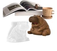 Cute Hippo Mold, 3D Animal Casting Mold, 6 Inches Epoxy Resin with Detailed Shape, Flexible Silicone Craft Mould, Hippo Candle Form with, Arts Supply for DIY Decor Expression
