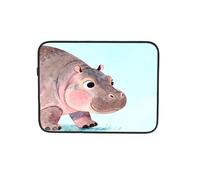 Cute Hippo Portrait Watercolor Laptop Sleeve Case Notebook Computer Pouch Tablet Briefcase Carrying Bag for Work 15 Inch