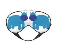 Cute hippo print eye mask, soft and breathable, suitable for nap, travel and night sleep