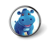 Cute Hippo Round Badge Cute Brooch Hats Jackets Decor Personalized Lapel Pin Clothing Jewelry Accessories for Wedding Party Gift