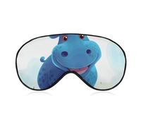 Cute Hippo Sleep Mask for Women Men Side Sleeper Eye Cover with Adjustable Strap Soft Breathable Blackout Mask Slip-Free Deep Sleeping Travel Essentials