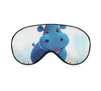 Cute Hippo Sleep Mask with Adjustable Strap, Comfortable & Soft Eye Mask for Sleeping Light Blocking, Lightweight & Breathable Eye Cover for Men Women