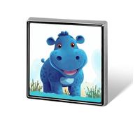 Cute Hippo Suit Lapel Pin Fashion Lapel Pins for Men Women for Backpacks Funny Hat Brooch Pin Personalized Bag Lapels Badge Metal Novelty Buttons & Pins (Square)
