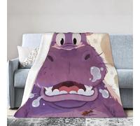 Cute Hippo Throw Blankets for Couch & Bed Flannel Blanket All Season Use On Travel Lightweight Bed Blankets 80"X60"