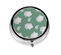 Cute HippoMeta Pill Box 3 Compartment Medicine Case,Portable Organizer